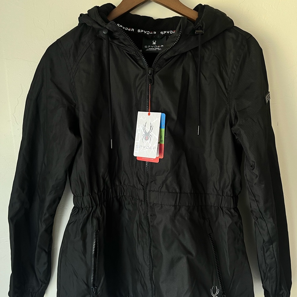 Spyder Women's Black Hooded Ski Jacket/Rain Jacket